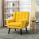 preview thumbnail 14 of 18, Soft Velvet Padded Seat Ergonomics Accent Chair Living Room Chair Bedroom Chair Home Chair with Black Legs for Indoor Home Yellow