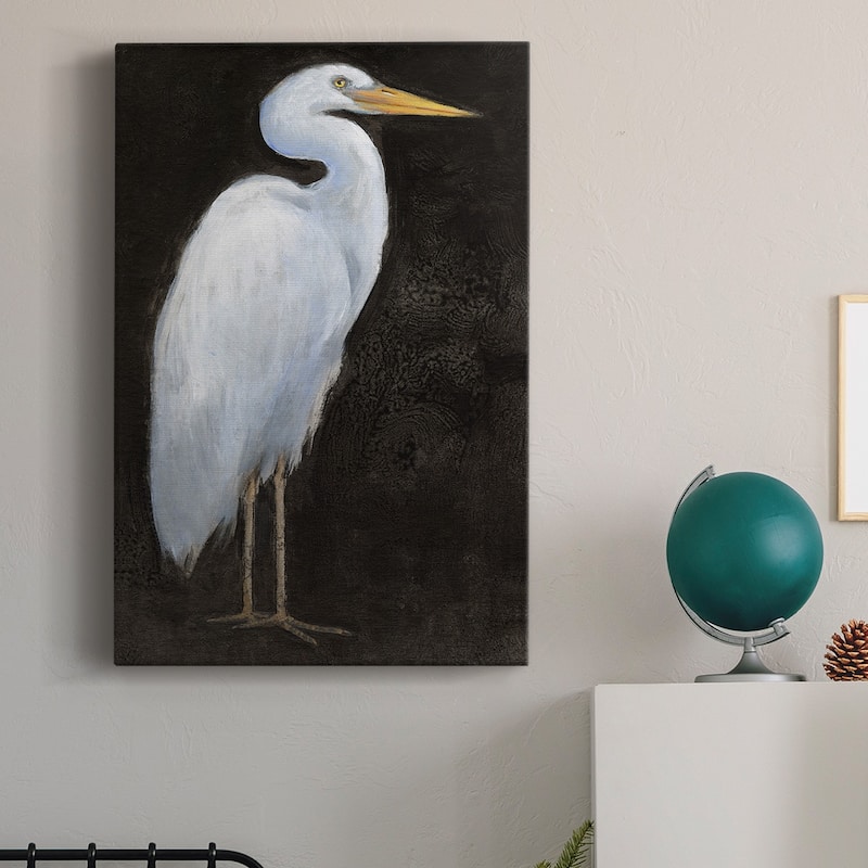 White Heron Portrait I Premium Gallery Wrapped Canvas - Ready to Hang