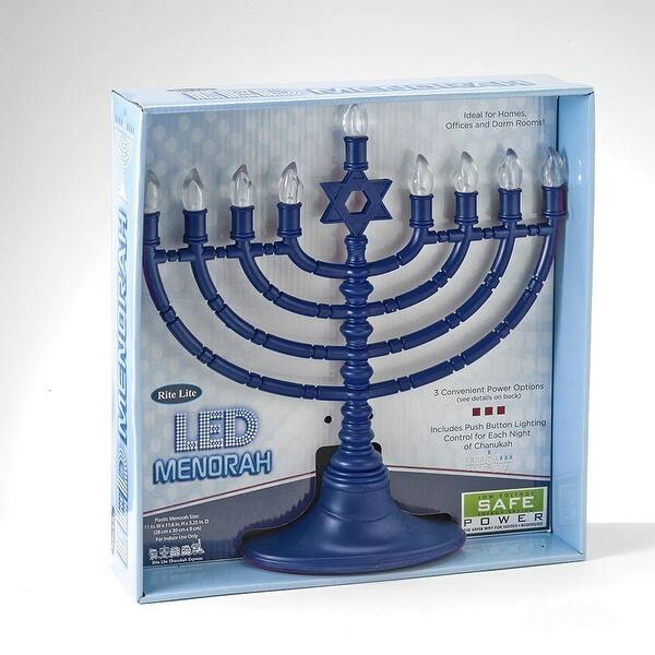 Shop 11 5 Blue And Clear Star Of David Hanukkah Led Bulbs Menorah Overstock 22703051