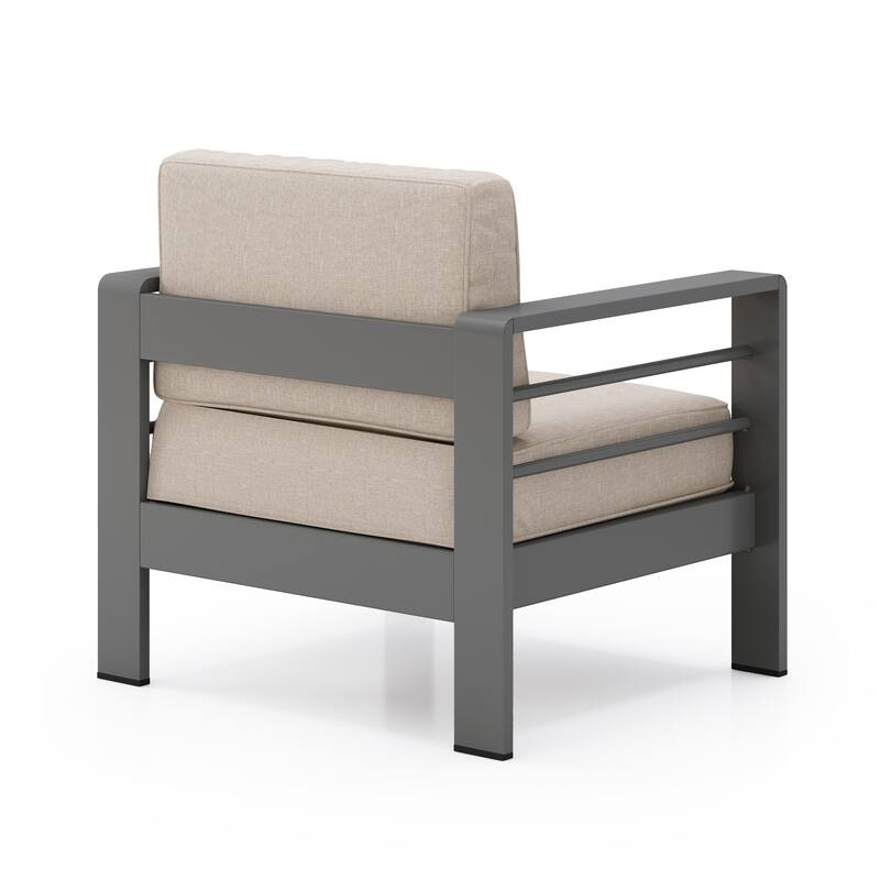 Christopher Knight Home Cape Coral Outdoor Aluminum Club Chair with Optional Sunbrella Cushions