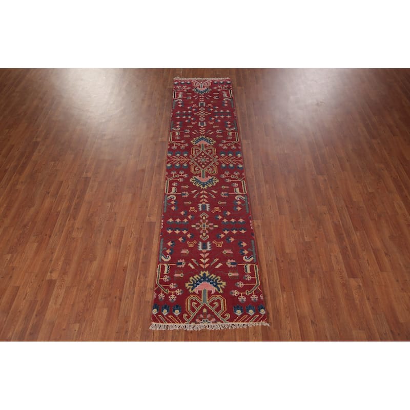 Tribal Kazak Indian Runner Rug Handmade Wool Carpet - 2'6"x 9'9"