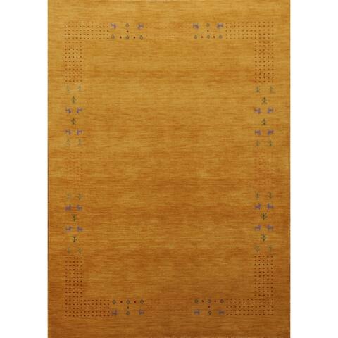 Tribal Contemporary Gabbeh Wool Area Rug Hand-knotted Office Carpet - 5'7" x 7'6"