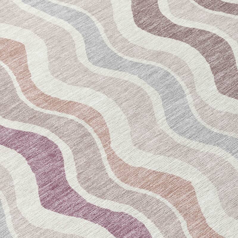 Machine Washable Indoor/ Outdoor Funky Stripe Chantille Rug