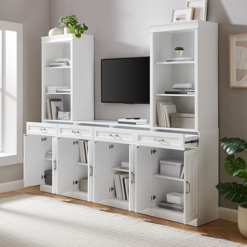 Crosley Stanton 3-Piece Sideboard And Storage Bookcase Set