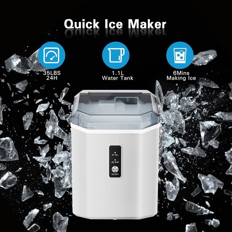 Ice Makers Countertop, Portable Ice Maker Machine with Handle, Self-Cleaning Ice Maker, Ice Scoop and Basket