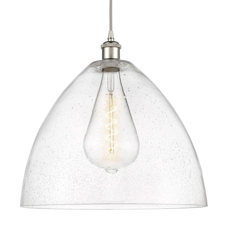 Innovations Lighting 516-1P-19-16 Bristol Pendant Bristol Glass 16" - Polished Nickel / Seedy