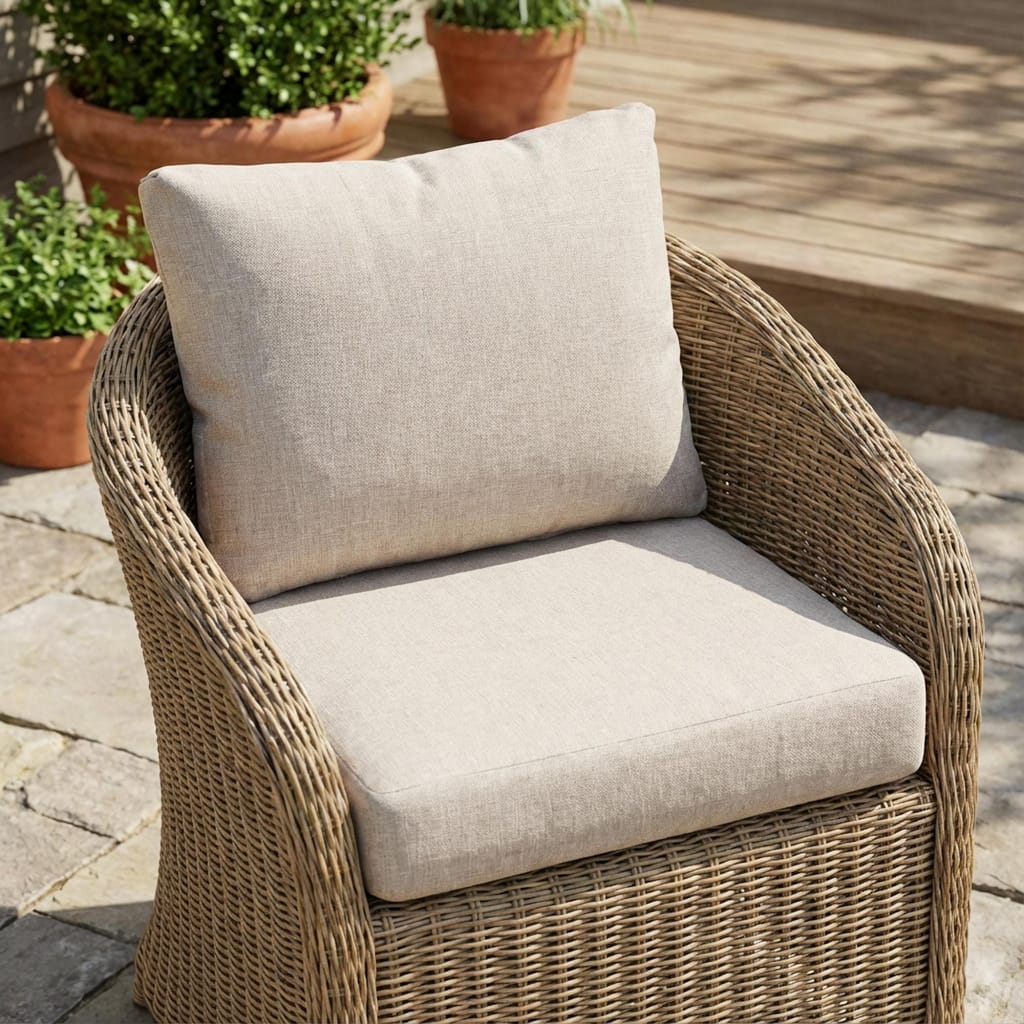 Roomfitters Noah Outdoor Club Chair Cushion Set with 5 Inch Thick Padding, Water Repellent Fabric