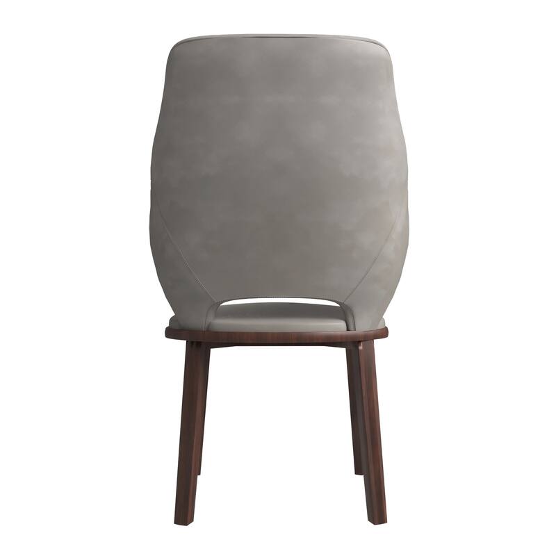 LeisureMod Vivara Leather Upholstered Dining Chair with Padded Seat - Mid-Century Arm Chair for Home Office Bar & Kitchen