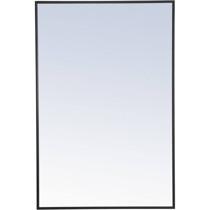 Elegant Lighting Eternity 28" x 42" Rectangular Beveled Metal Framed - Black