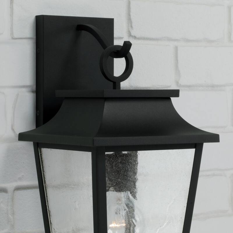 13"W x 24"H 4-Light Outdoor Tapered Wall Lantern in Oiled Bronze with Ripple Glass
