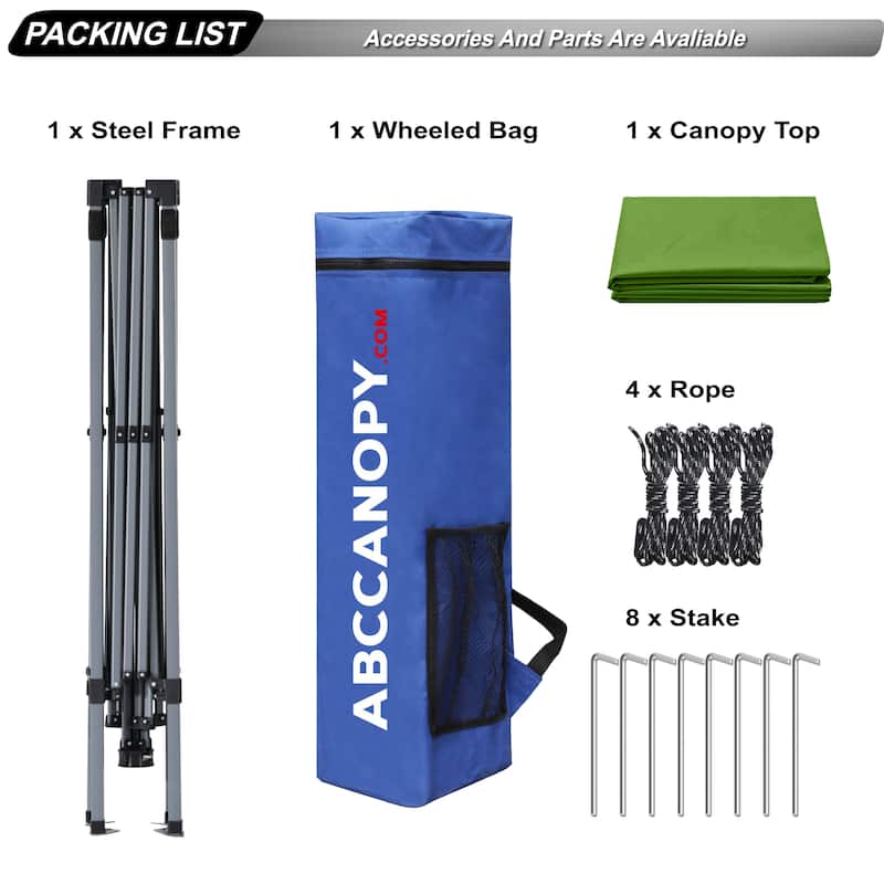 ABCCANOPY Stable Pop up Outdoor Canopy Tent with Sun Wall