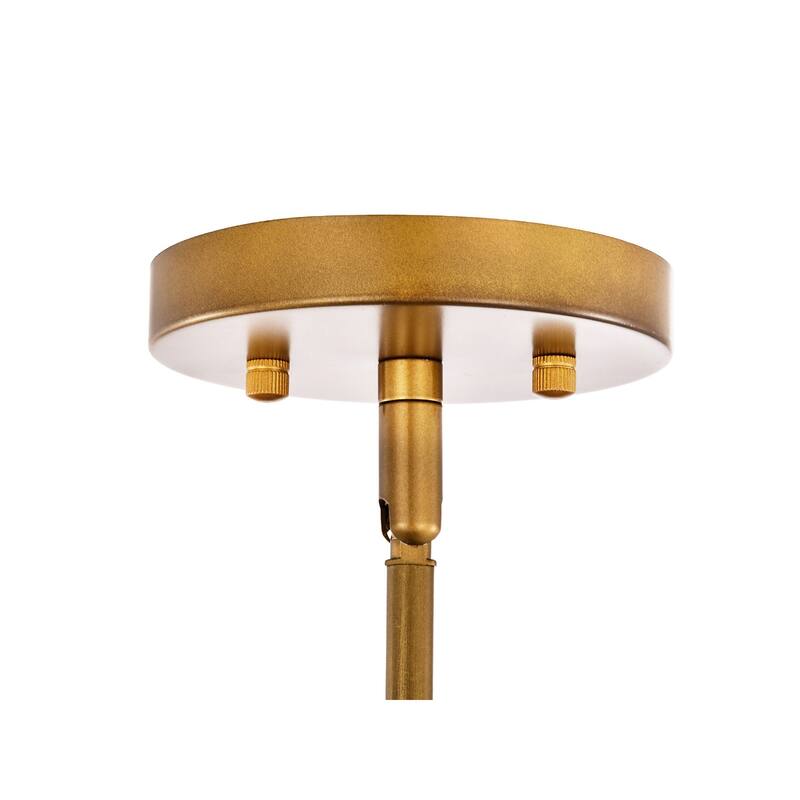 1-Light Gold Finish Modern Pendant Light Fixture with Opal Glass Shade for Dining Room or Kitchen Island