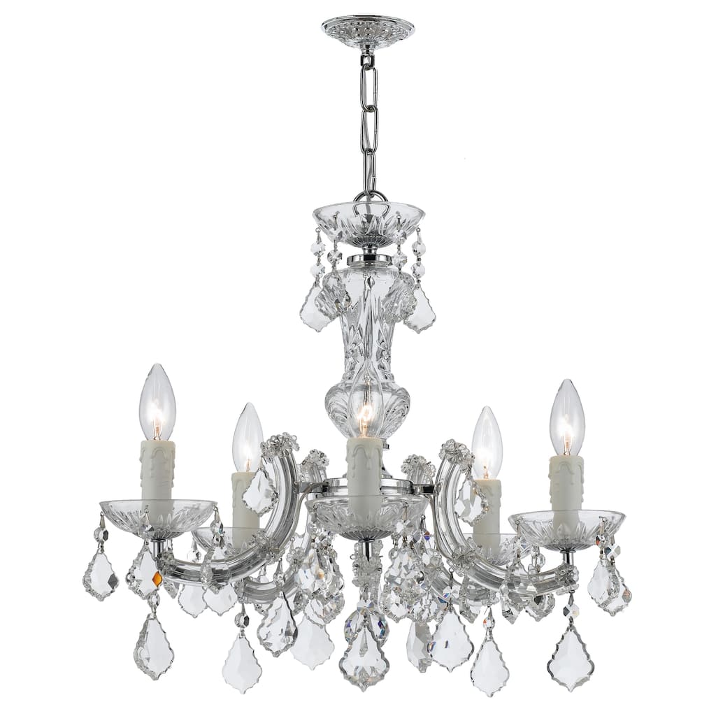Maria Theresa 5 Light Chrome Mini-Chandelier - 20'' W x 19'' H
