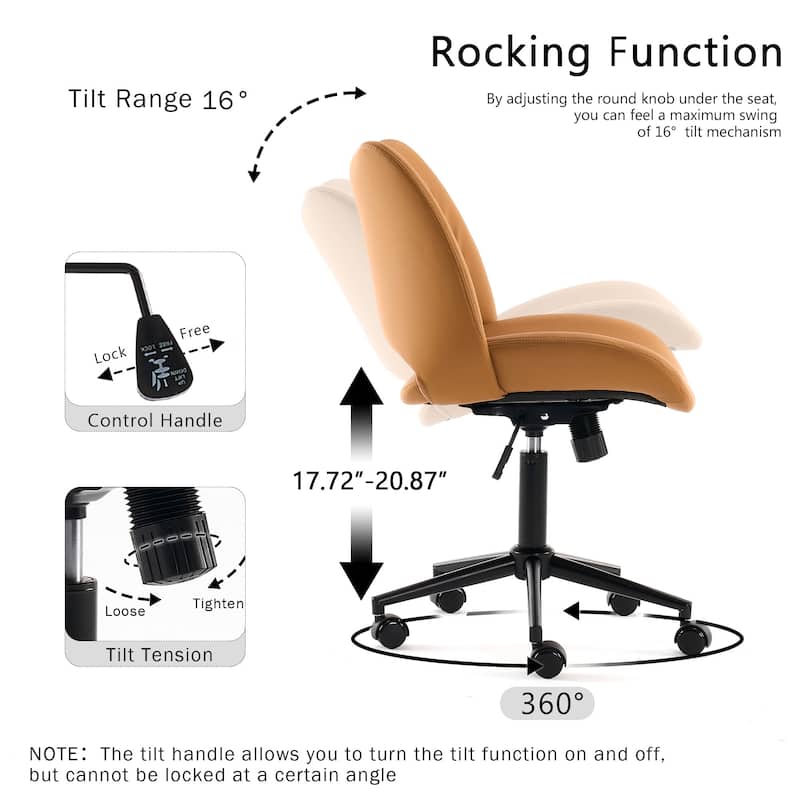Ergonomic Faux Leather Office Chair, Swivel Task Chair