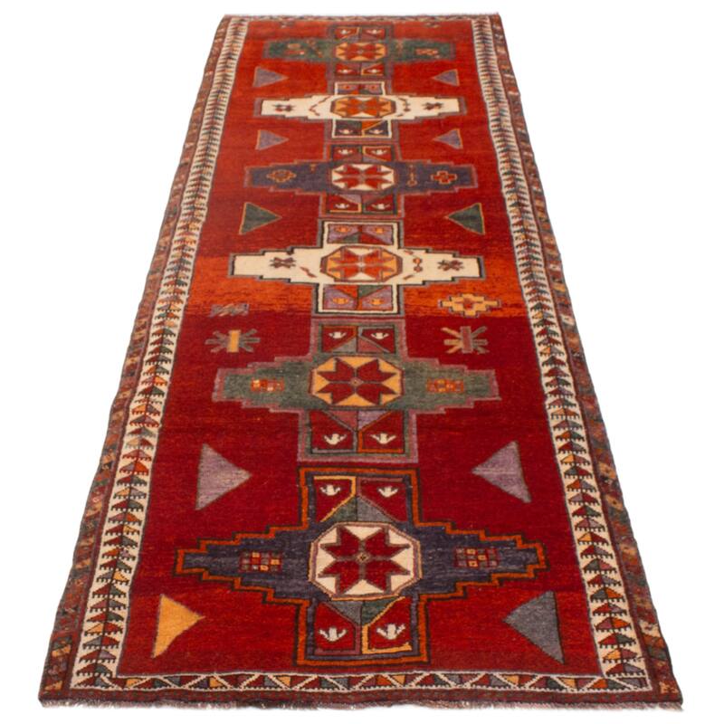 ECARPETGALLERY Hand-knotted Melis Vintage Red Wool Rug - 4'6 x 13'5