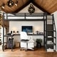 preview thumbnail 1 of 9, Metal Full XL Size LED Loft Bed with L-shaped Desk and USB,Wardrobe,Kids Bed Design