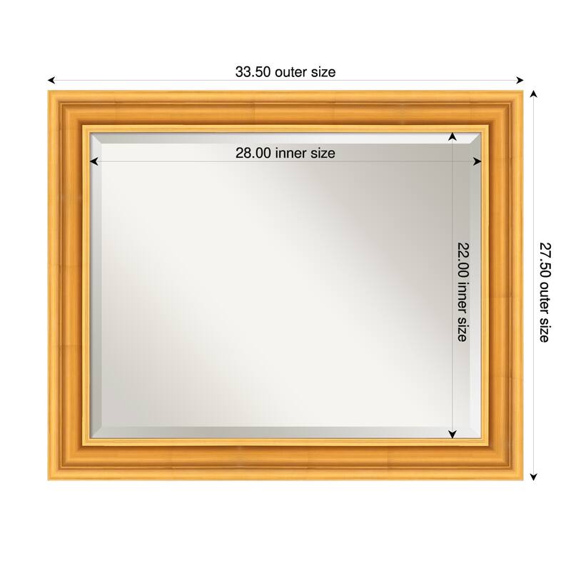 Sierra Beveled Wood Framed Wall Mirror - 34 x 28 in - Sierra Gold