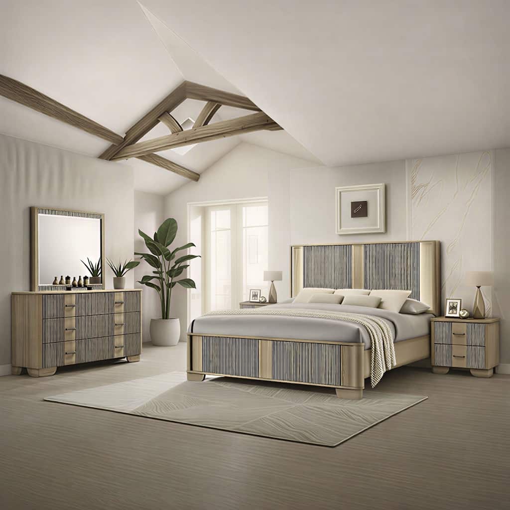 Sierra White Oak Solid Wood 5-Piece Bedroom Storage Set
