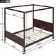 preview thumbnail 7 of 7, Black Queen SizeSolid Wood Canopy Platform Bed with Headboard and Footboard, Slat Support Leg