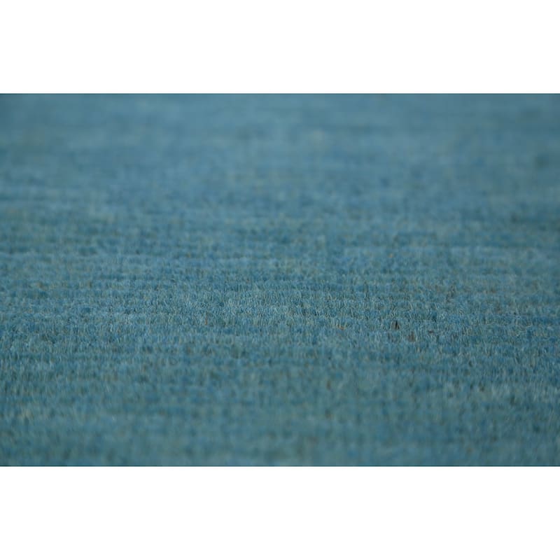 Aqua Blue Gabbeh Modern Rug Handmade Wool Carpet - 4'0" x 5'8"