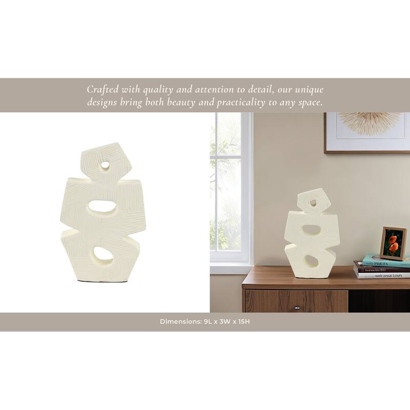 Pottery Modern Glam Abstract Sculpture Textured Geometric Design