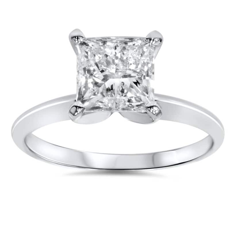 1ct Solitaire Diamond Ring White Gold