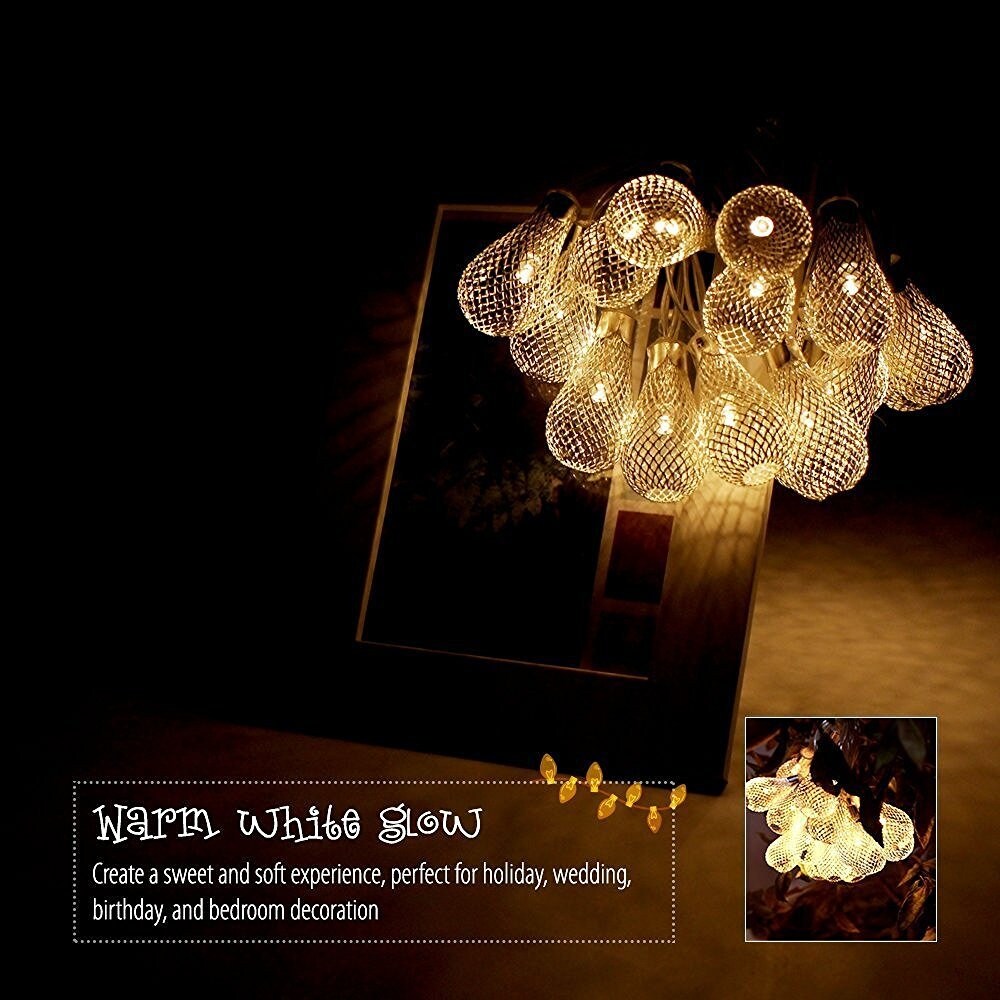 Shop 29ft 40 Led Fairy String Lights Christmas Mesh Ball Warm