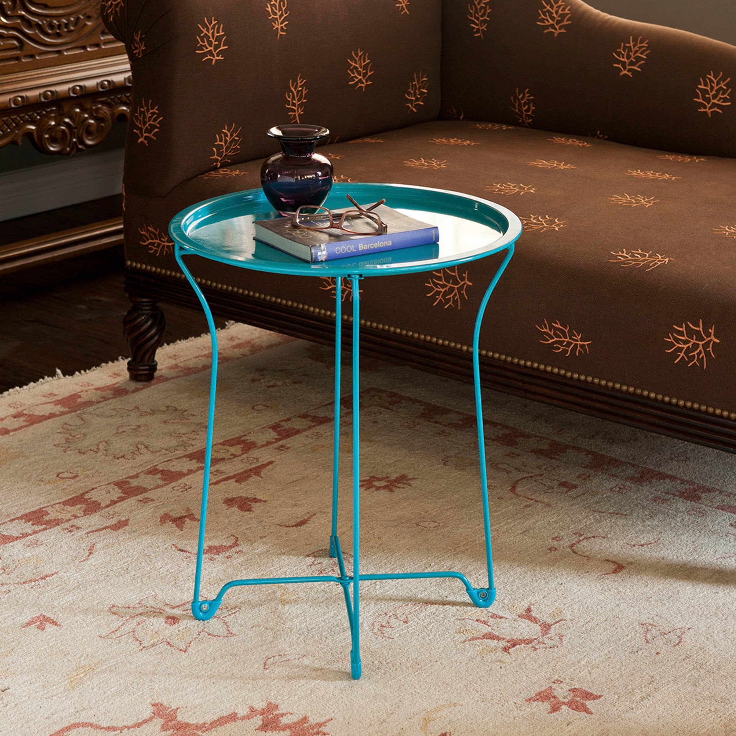 Round metal cheap tray coffee table