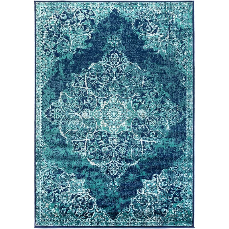 Livabliss Paramount Traditional Teal Area Rug