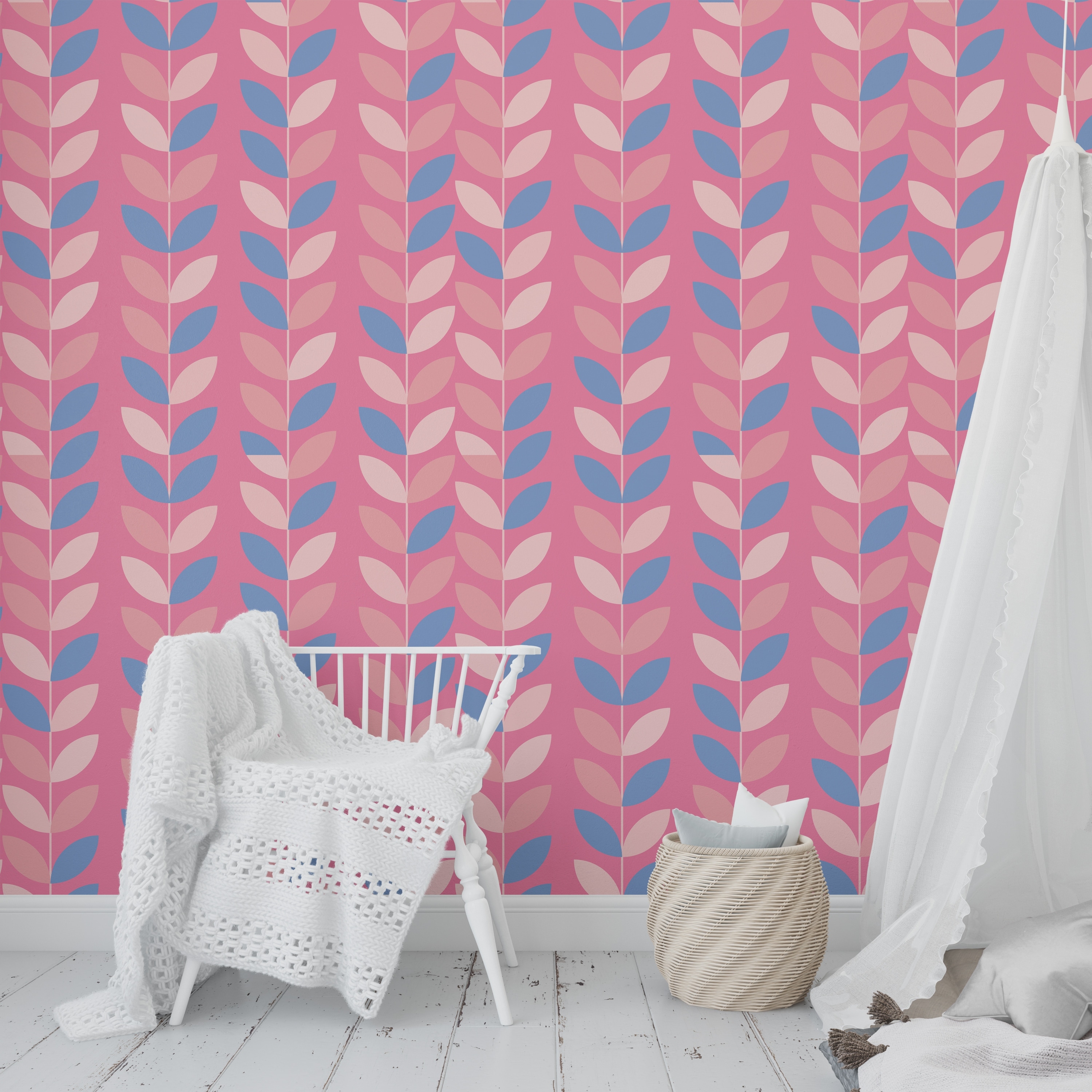 Shop Boho Petals Blue Peel And Stick Wallpaper By Kavka Designs
