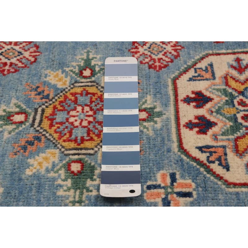 ECARPETGALLERY Hand-knotted Uzbek Ghazni Denim Blue Wool Rug - 5'11 x 8'1