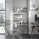 preview thumbnail 6 of 6, Kinnego Contemporary 6-Shelf Metal Bookcase by Furniture of America
