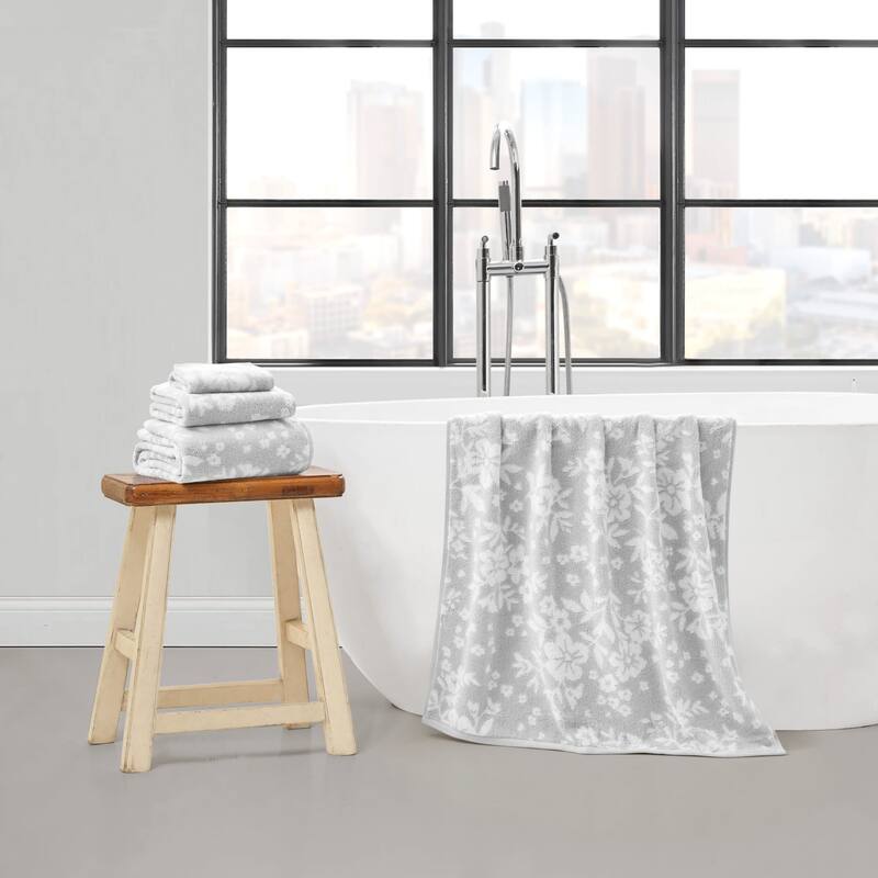 Lucky Brand Folk Floral 6-Piece Bath Towel Set 2 Bath towels 2 Hand towels 2 Washcloths - 28"x54"/16"x26"/12"x12"