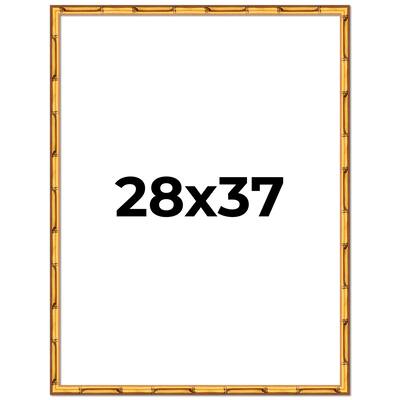 28x37 Frame Gold Bamboo Picture Frame Modern Photo Frame Includes UV Acrylic Shatter Guard Front Acid Free Foam Backing Board