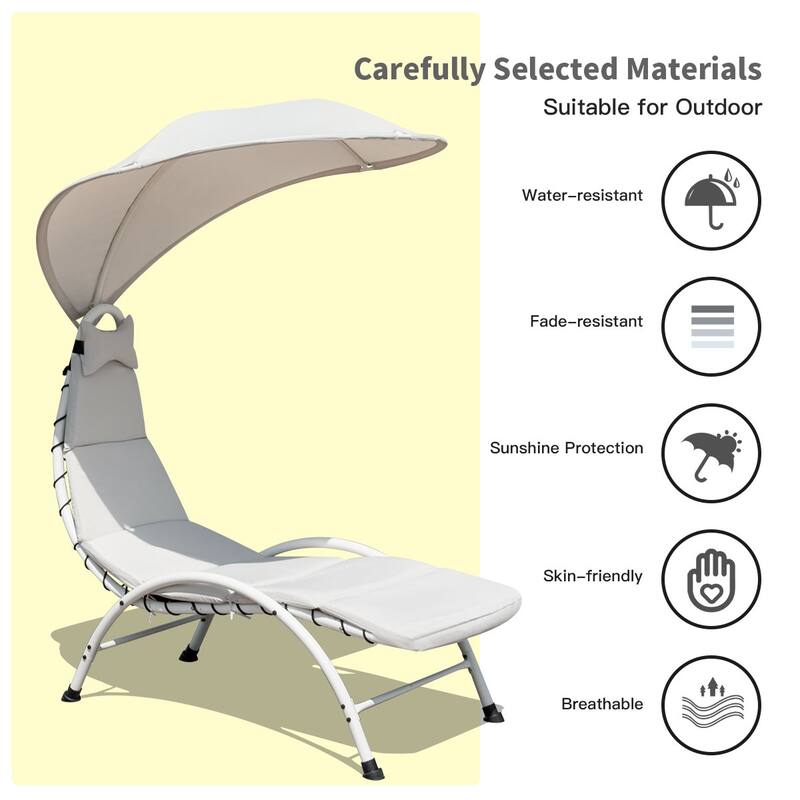 Costway Chaise Lounge Chair with Canopy Hammock Chair with Canopy