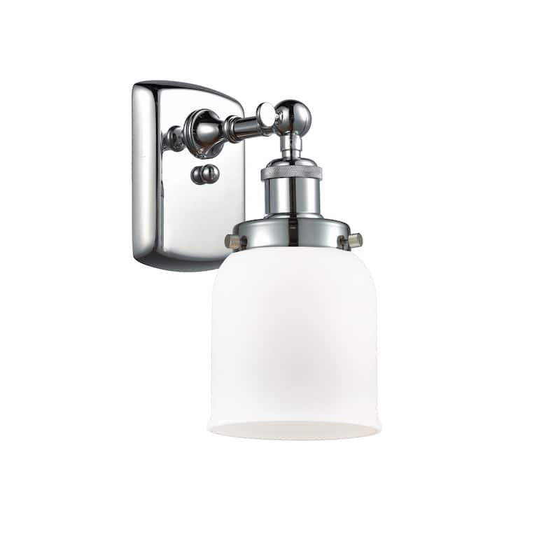 Innovations Lighting Small Bell 5" Wide Bathroom Sconce - Polished Chrome / Matte White