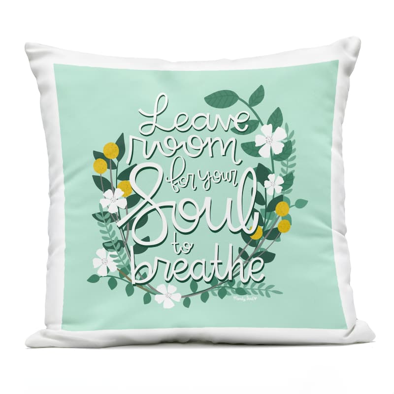 Stupell Room For Soul To Breathe Printed Outdoor Throw Pillow Design by Mandy Ford Art + Illustration - Accent - Polyester - Green - Single