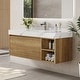 preview thumbnail 4 of 73, 48" Modern Floating Single Bathroom Vanities with Sink, Brown or Natural wood, 2 Drawers