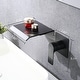 preview thumbnail 6 of 12, Waterfall Wall Mounted Bathroom Sink Faucet Single Handle Tub Faucet 2 Holes Modern Basin Vanity Taps With Valve