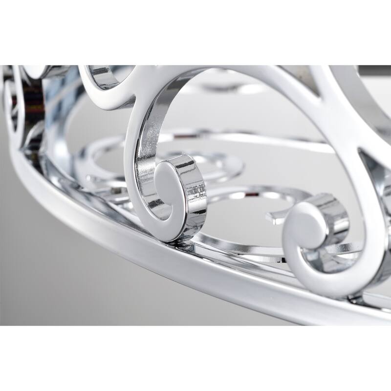 Zuzen 23 Inch Chrome Polish Crystal Fandelier with Remote