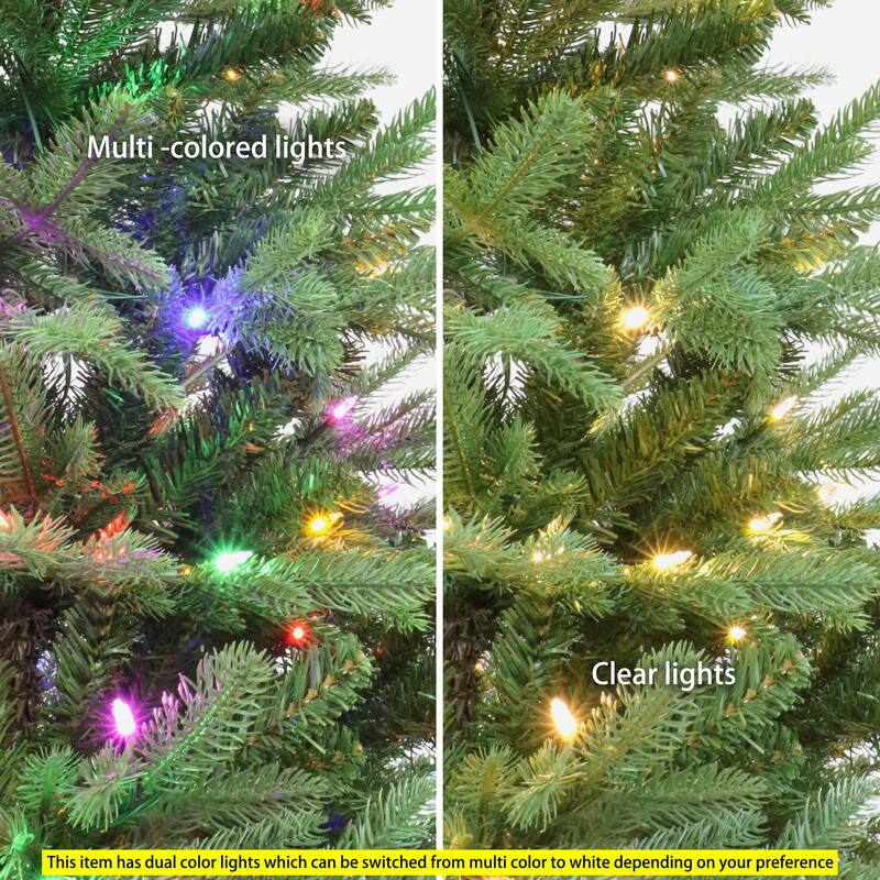 Puleo International 7.5' Pre-Lit Sacramento Fir Artificial Christmas Tree