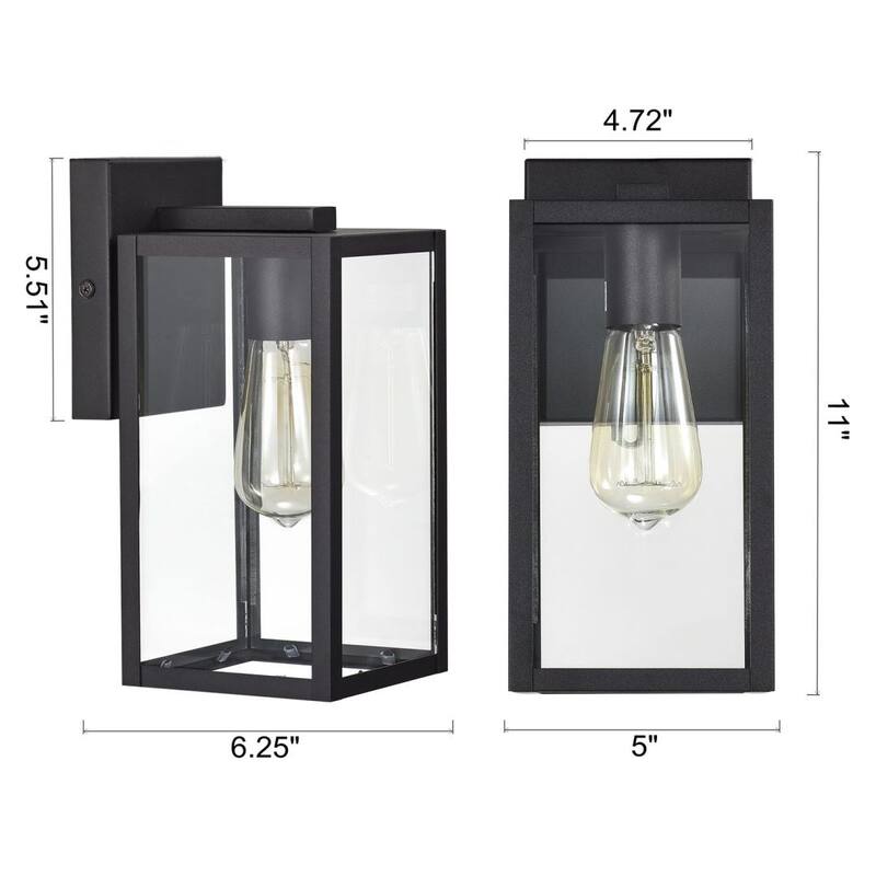 Franklin 1 Light Matte Black Contemporary Outdoor Wall Lantern