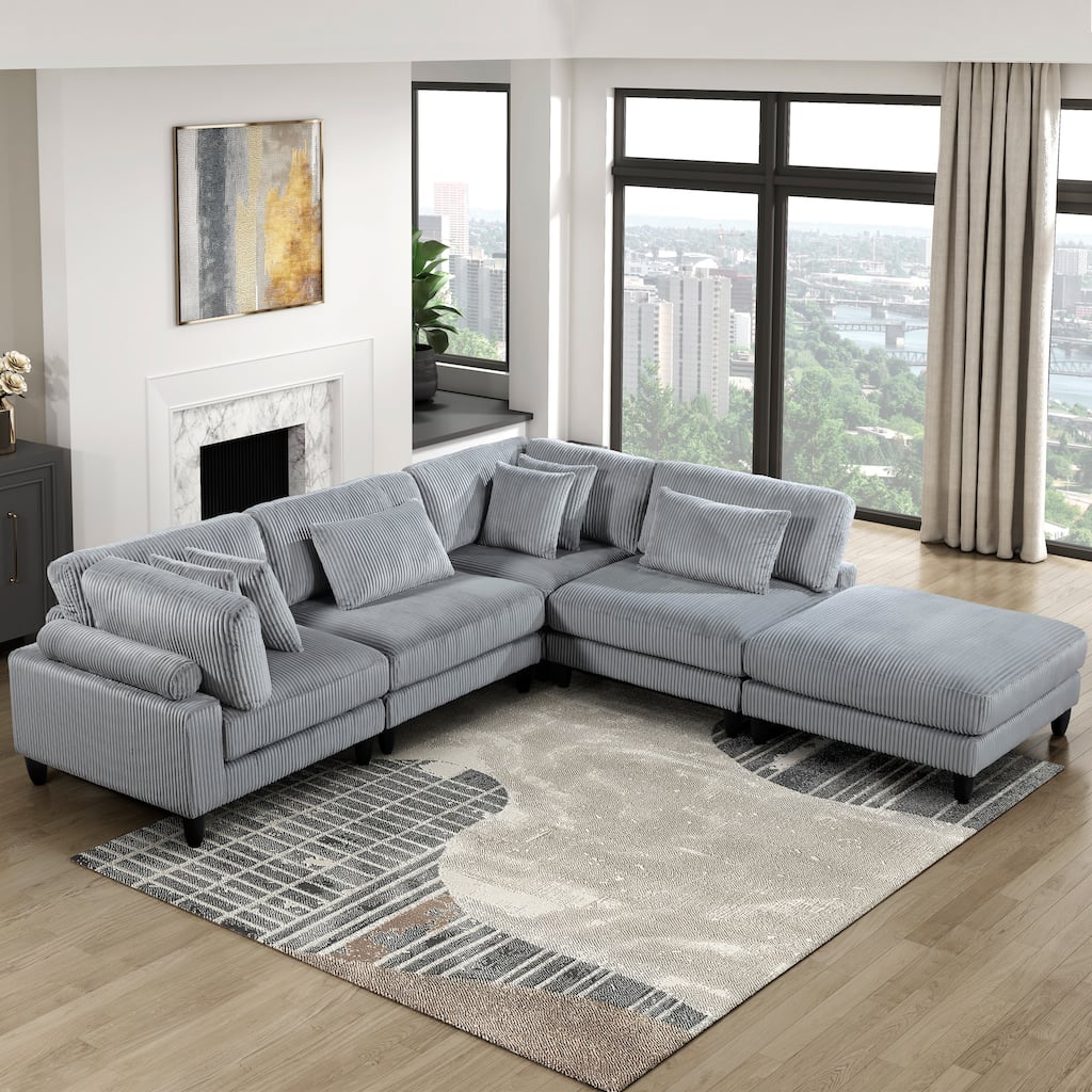 Jonas 5-Piece Modular Sectional Sofa with Ottoman