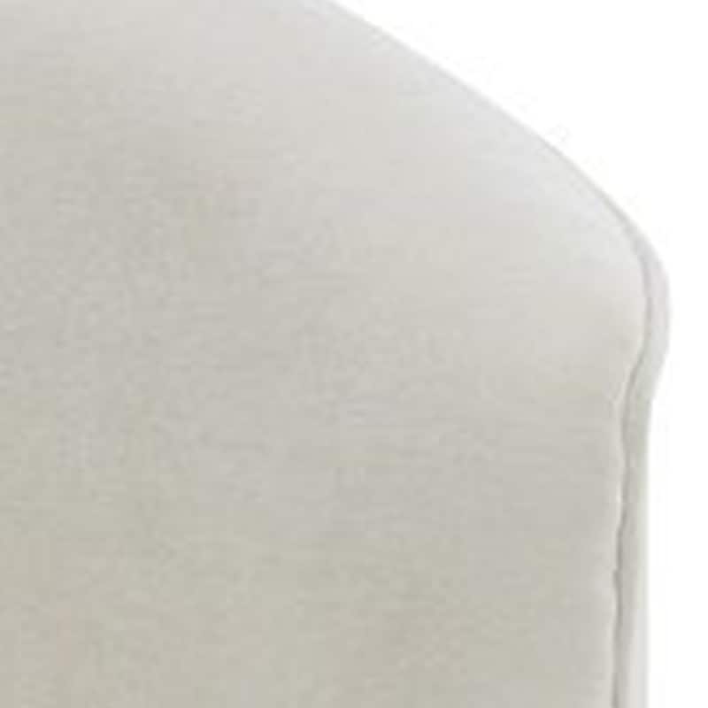 Oggy 39 Inch Accent Chair with 1 Pillow, Barrel Shape, Soft Beige Chenille
