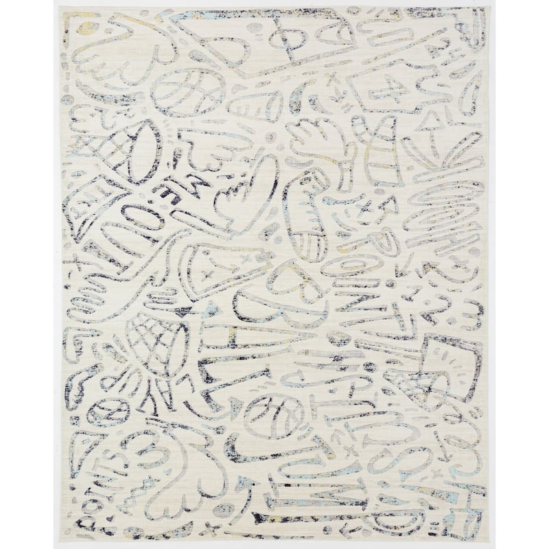 Katie Merz SPORTSGLYPHS Basketball Area Rug - 7'9" x 9'9" - Chalk