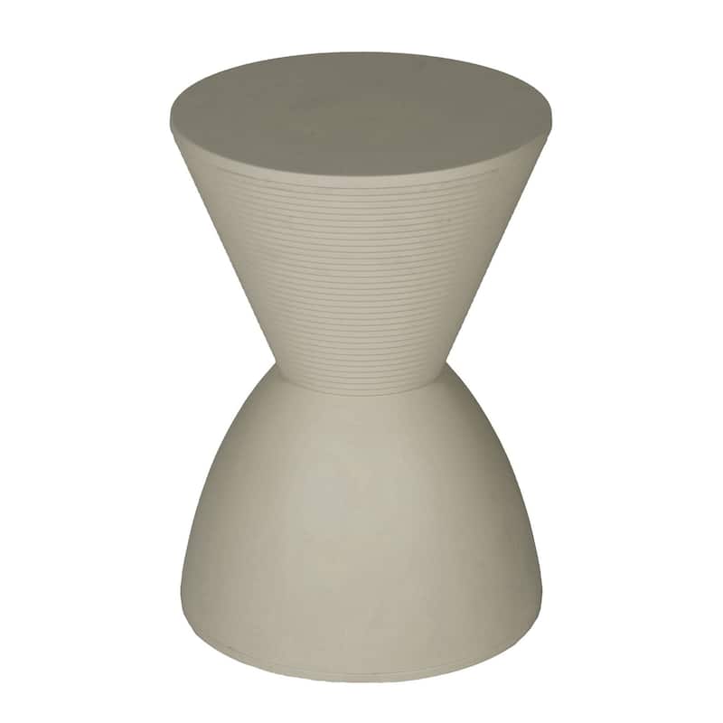 12 in. Gray Round Plastic End Table with Pedestal Base