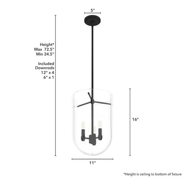 dimension image slide 1 of 3, Hunter Sacha 3-Light Pendant - Entry, Dining Room, Kitchen Island - Transitional, Contemporary
