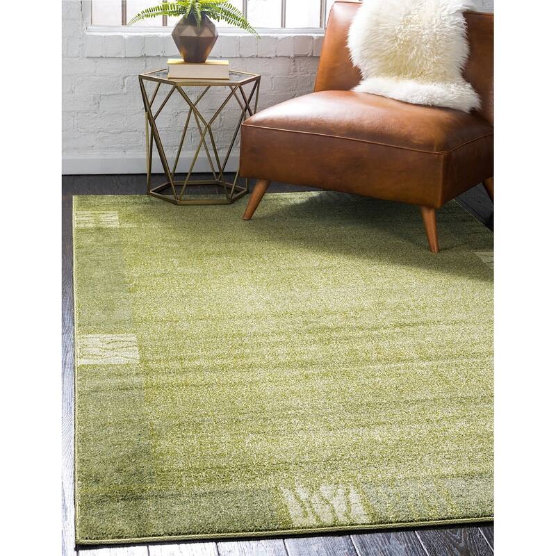 Contemporary Weby Collection Area Rug - 8'x11'4" - Light Green