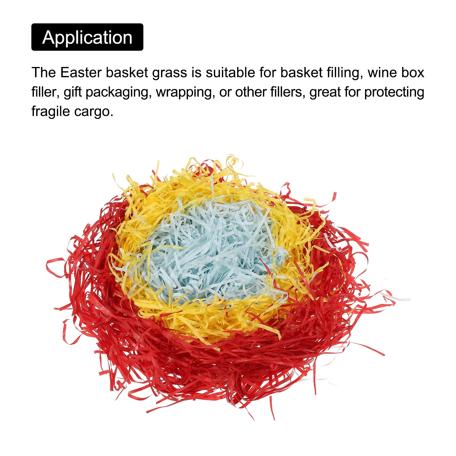 Easter Grass Basket Filler Grass 3 Color - (Red,Yellow,Blue) - 3 Pack - Red,Yellow,Blue