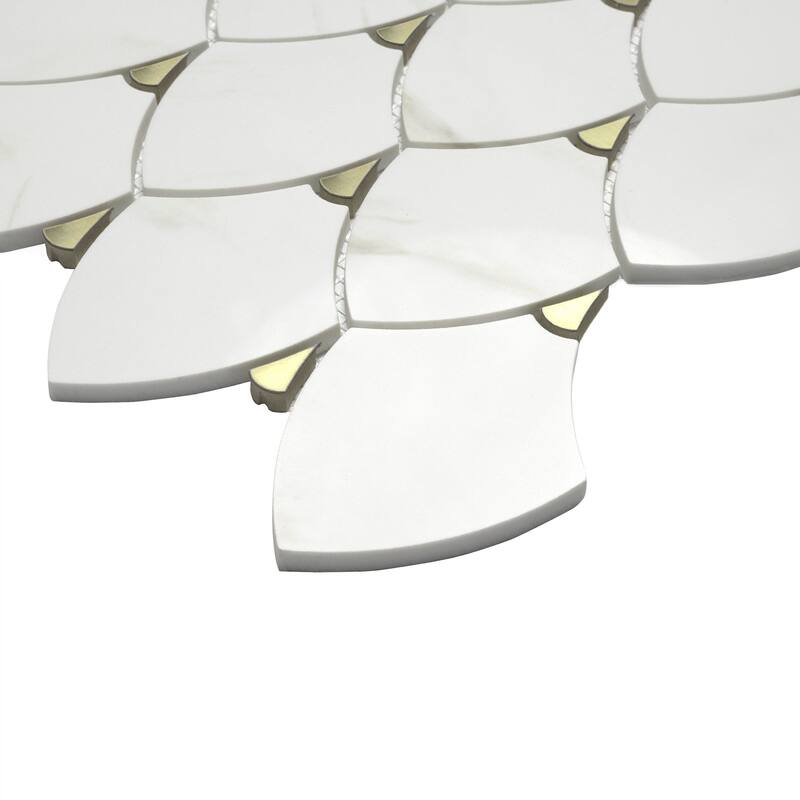 Ackland AKM-GM-10X12SEX-CA 10" x 12" Glass Wave Floor and Wall Mosaic - Satin Aurelia